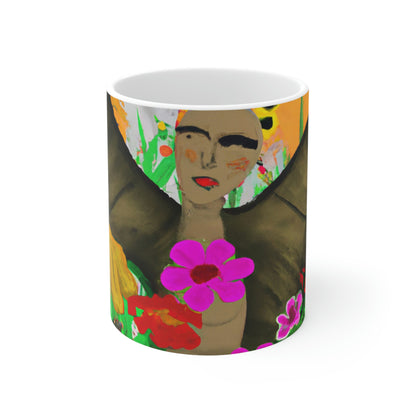 "Butterfly Ballet in the Wildflower Meadow" - The Alien Taza de cerámica 11 oz