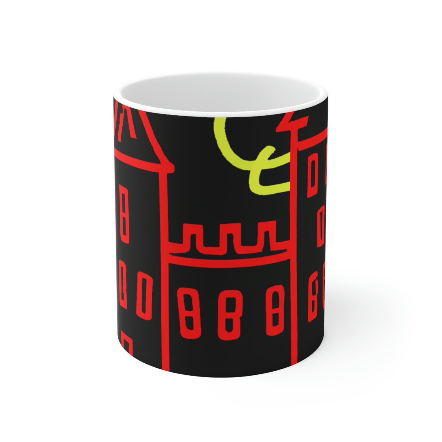 "A Haunted Shadow: The Dark Secrets of the Old Castle on a Gloomy Night" - The Alien Taza de cerámica 11 oz