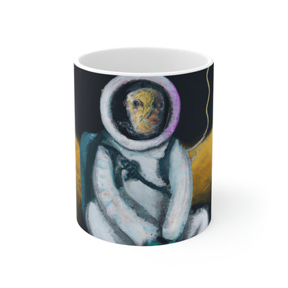 "Alone in the Dark: A Solitary Astronaut's Survival" - The Alien Ceramic Mug 11 oz