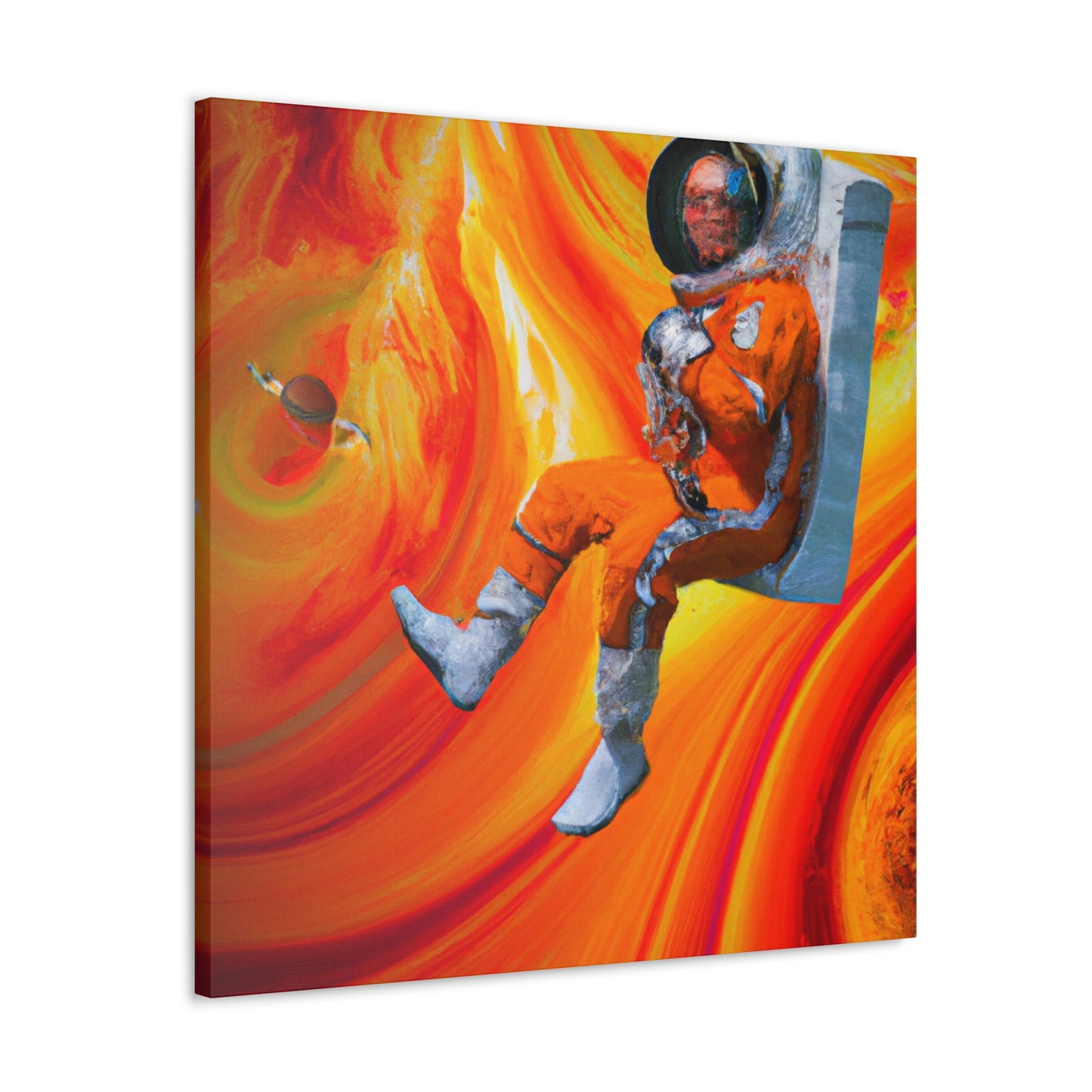 "Journeying in the Burning Orange Galaxy" - The Alien Canva