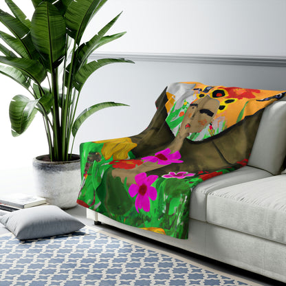 "Ballet de mariposas en el prado de flores silvestres" - The Alien Sherpa Fleece Blanket