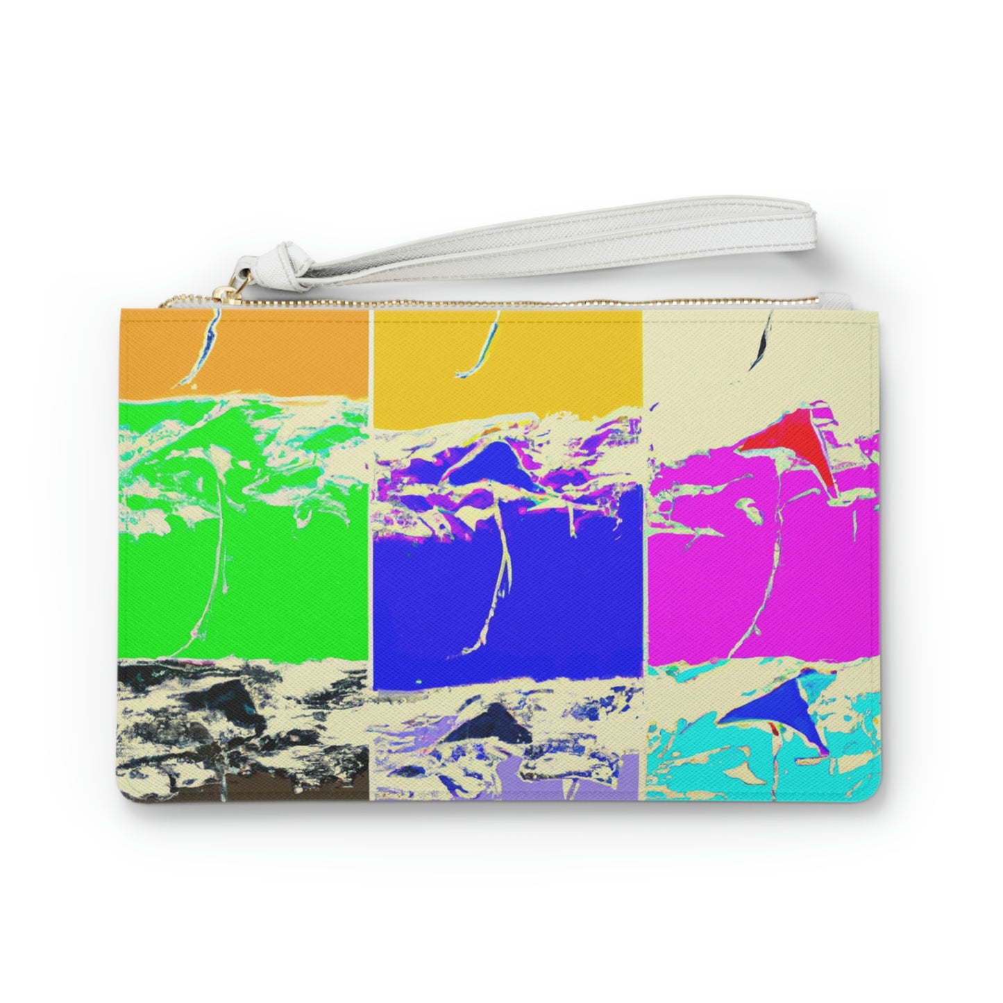 "Kites Aflatter in the Vibrant Sky" - Die Alien Clutch Bag