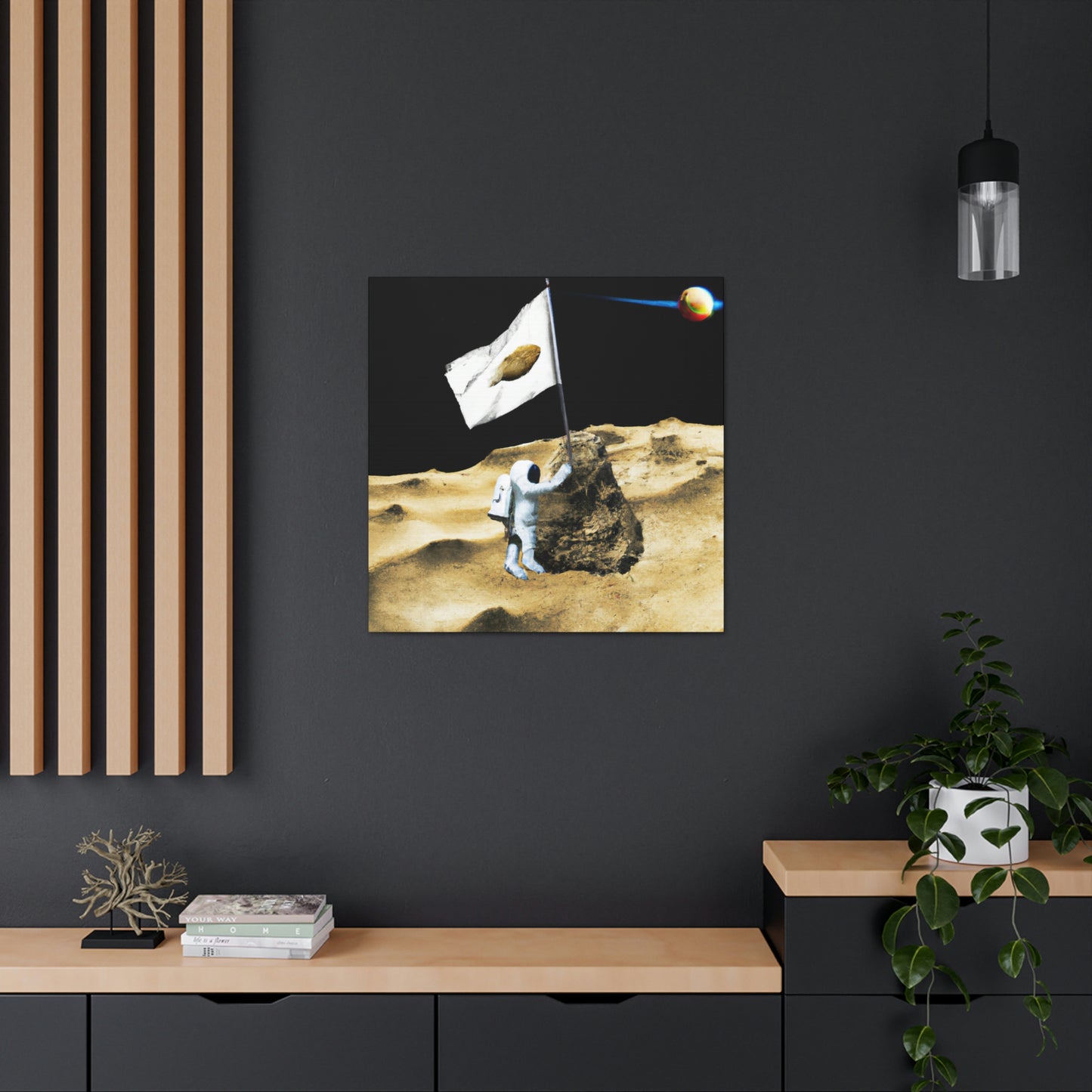 "Claiming Space: Das Pflanzen der Asteroidenflagge des Astronauten" - The Alien Canva