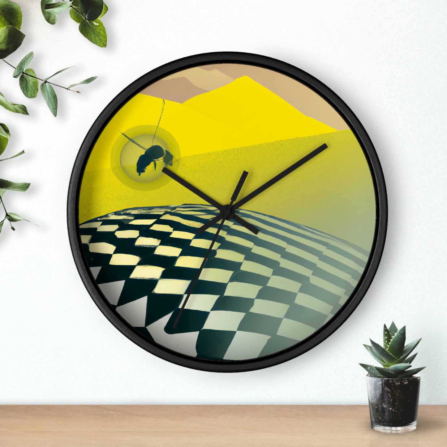 "Lost and Found in the Desert: A Bee's Journey" - The Alien Wall Clock