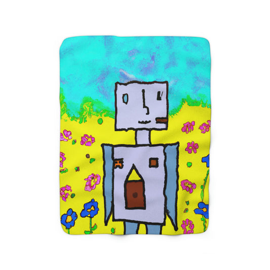 "A Small Miracle in a Sea of Flowers" - The Alien Sherpa Fleece Blanket