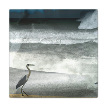 "A Sea of Turmoil: A Heron's Restlessness". - The Alien Canva