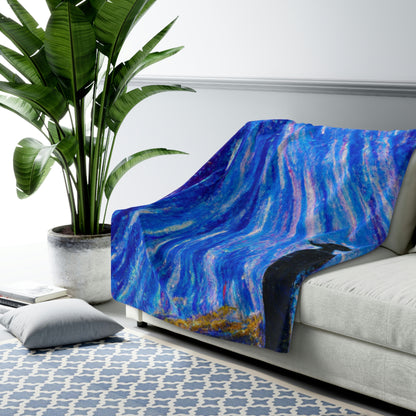 "A Starlit Solace" - The Alien Sherpa Fleece Blanket