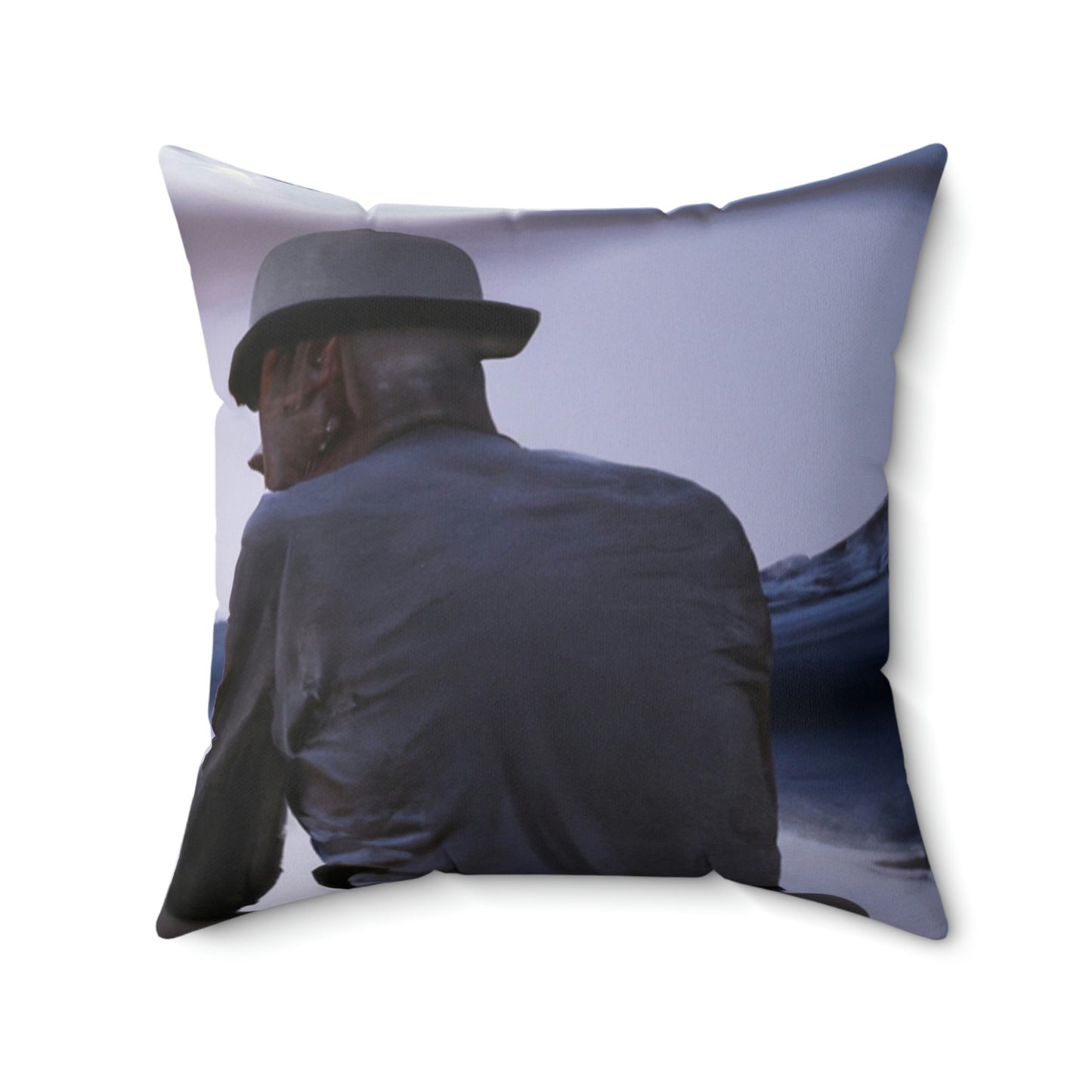 Moonlight Reflections on a Quiet Lake - The Alien Square Pillow