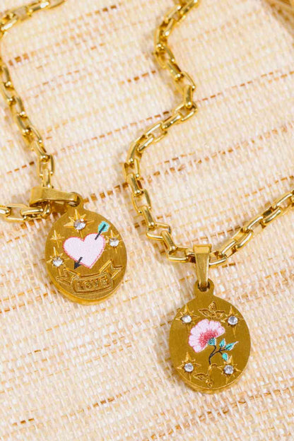 Collar De Acero Chapado En Oro De 18 Quilates