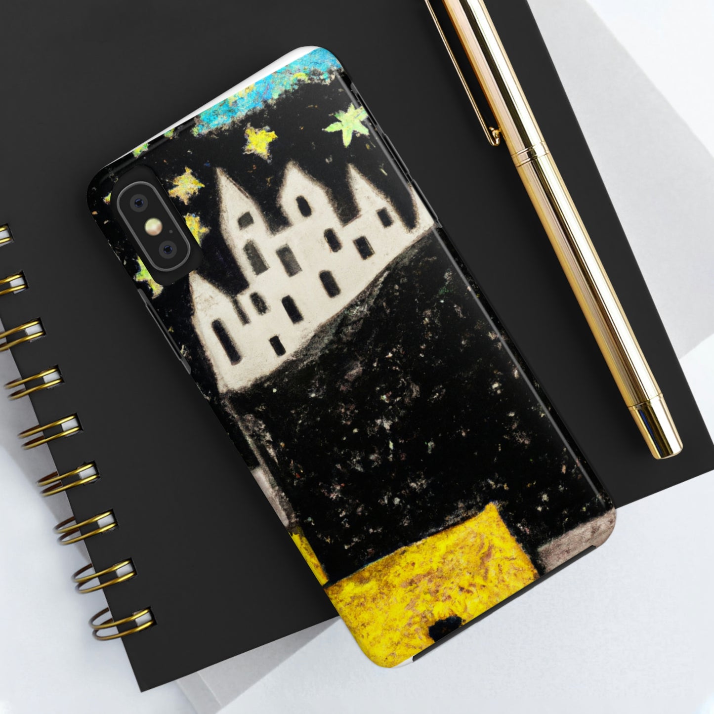 "Oasis cósmico: un viaje a una ciudad flotante en medio del mar de estrellas" - The Alien Tough Phone Cases