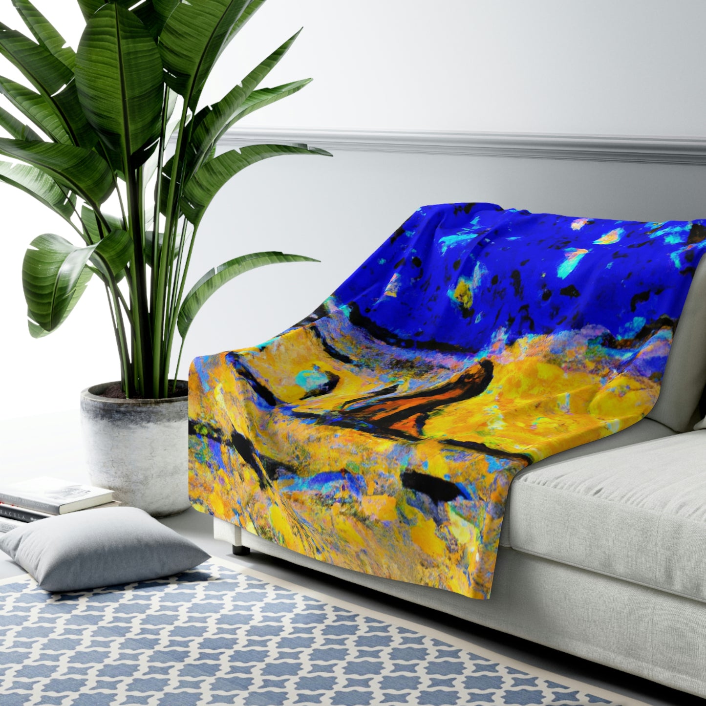 "Enchanted Sands of the Night Sky" - The Alien Sherpa Fleece Blanket