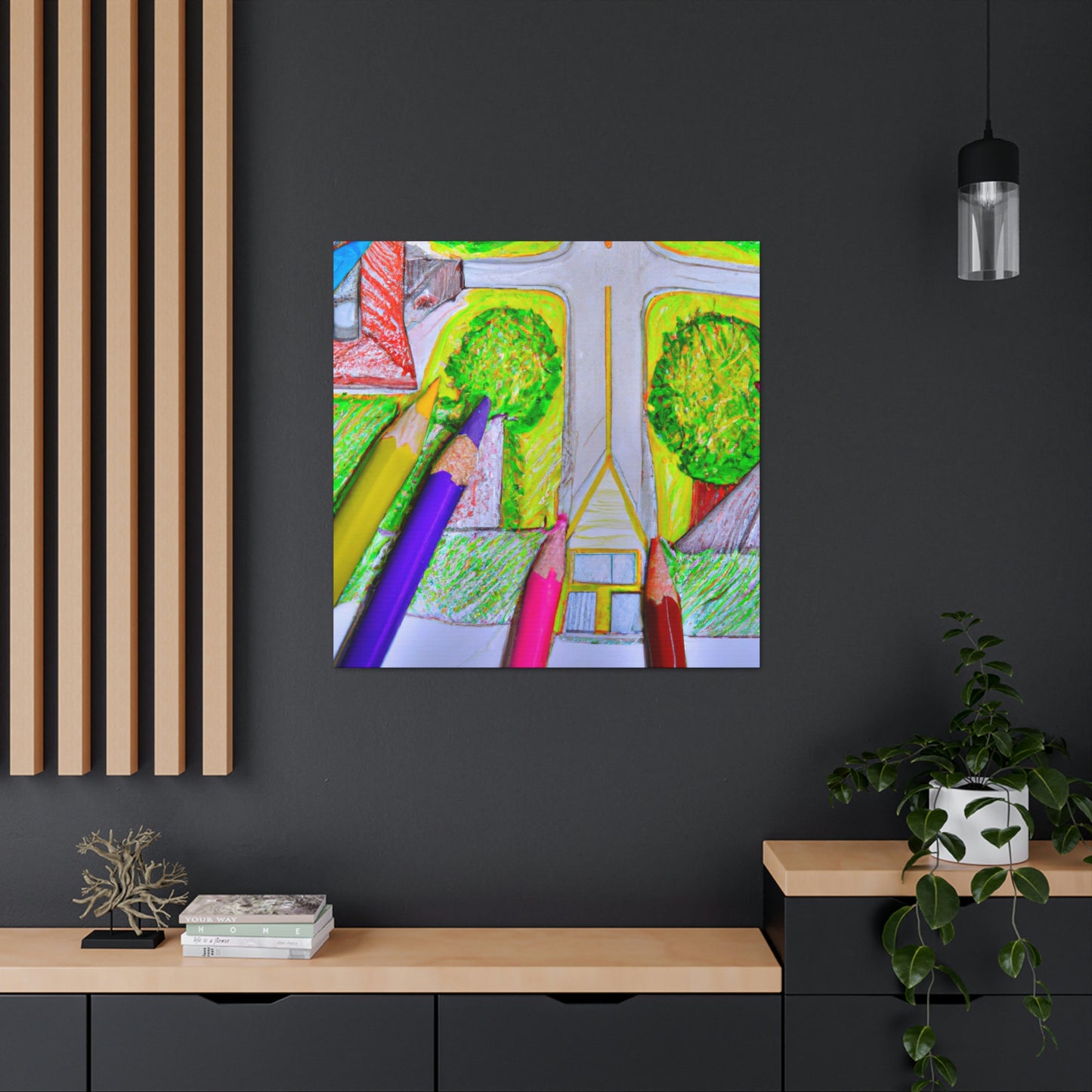 "A Neighborhood From Above: A Colored Pencil Creation" - The Alien Canva