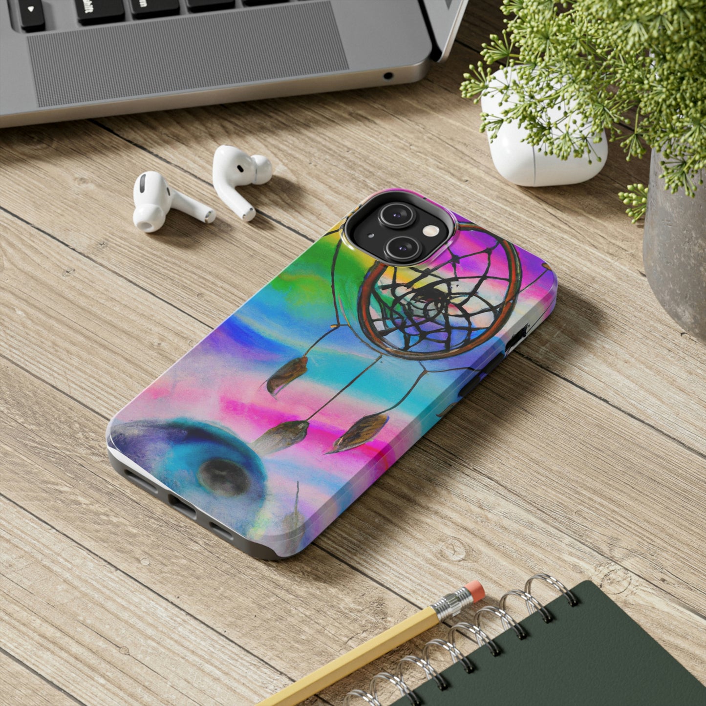 "A Galaxy of Dreams: A Colorful Dreamcatcher Captures Falling Stardust" - The Alien Tough Phone Cases