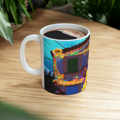 "Magical Illumination: A Summer Solstice Surprise" - The Alien Ceramic Mug 11 oz