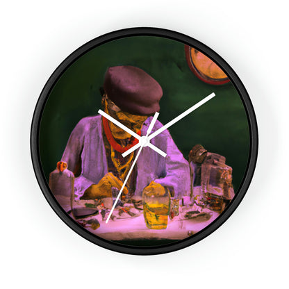 "A Master of Mending: An Elderly Clockmaker Restoring an Antique Timepiece" - The Alien Wall Clock