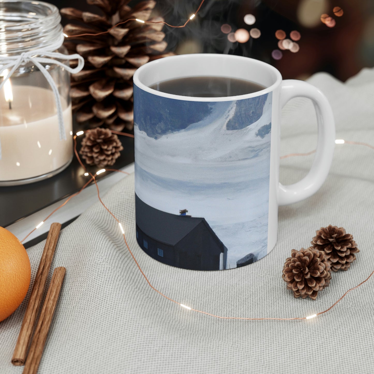 "Frozen Fears: A Haunted Glacier House" - The Alien Ceramic Mug 11 oz