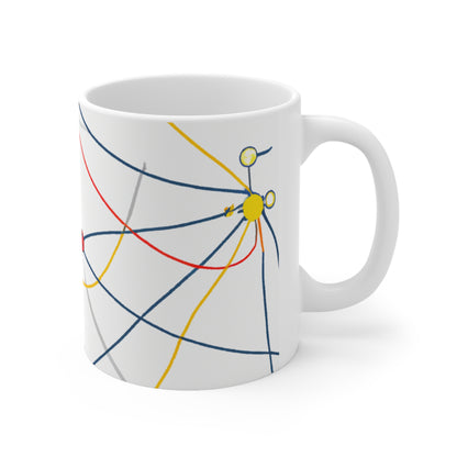 "Exploring the Dynamic Topology: Artful Visualization of a Network Structure." - The Alien Ceramic Mug 11 oz