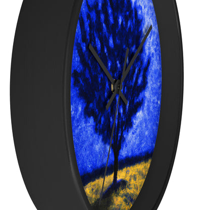 "A Lone Blue Tree in the Moonlight Field" - The Alien Wall Clock