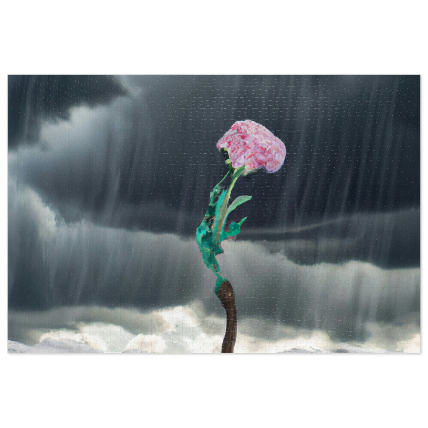 "Aight Against the Storm: The Story of a Lonely Flower" - The Alien Jigsaw Puzzle