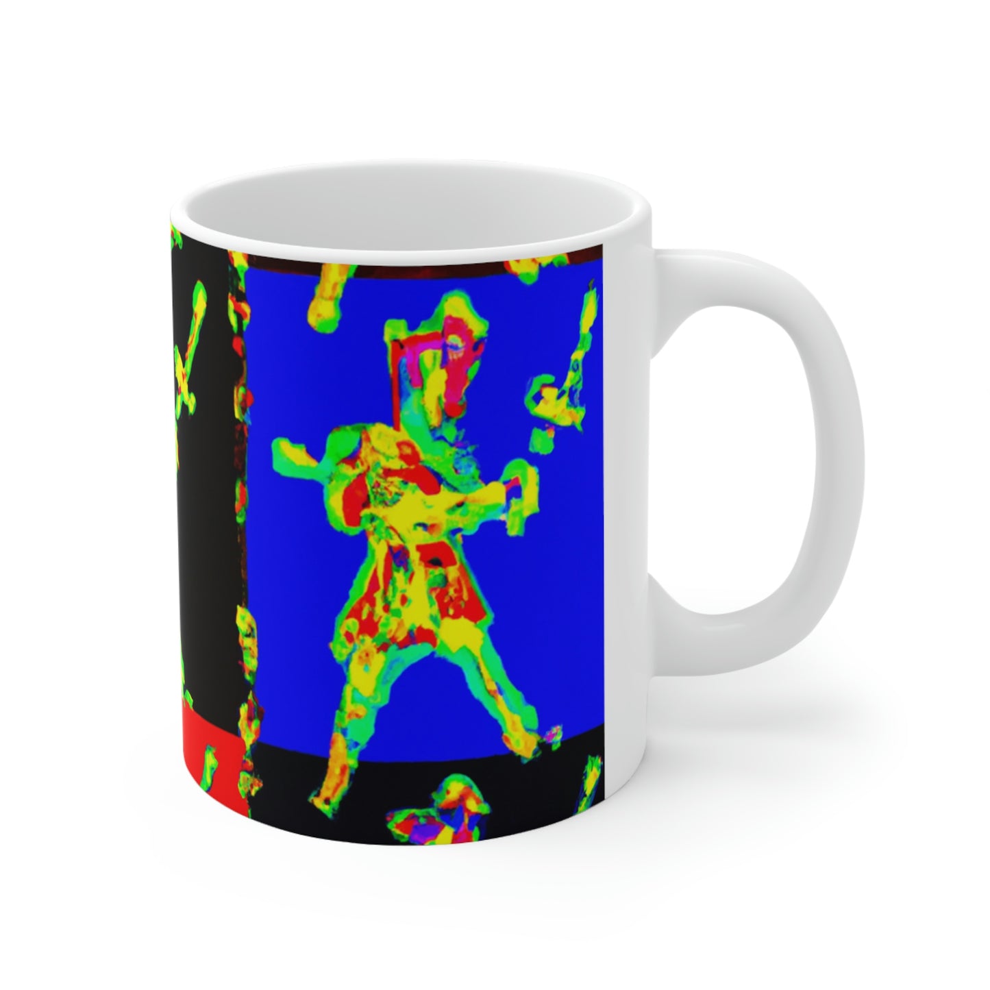 "Bailando con fuego y acero". - La Taza de Cerámica Alienígena 11 oz