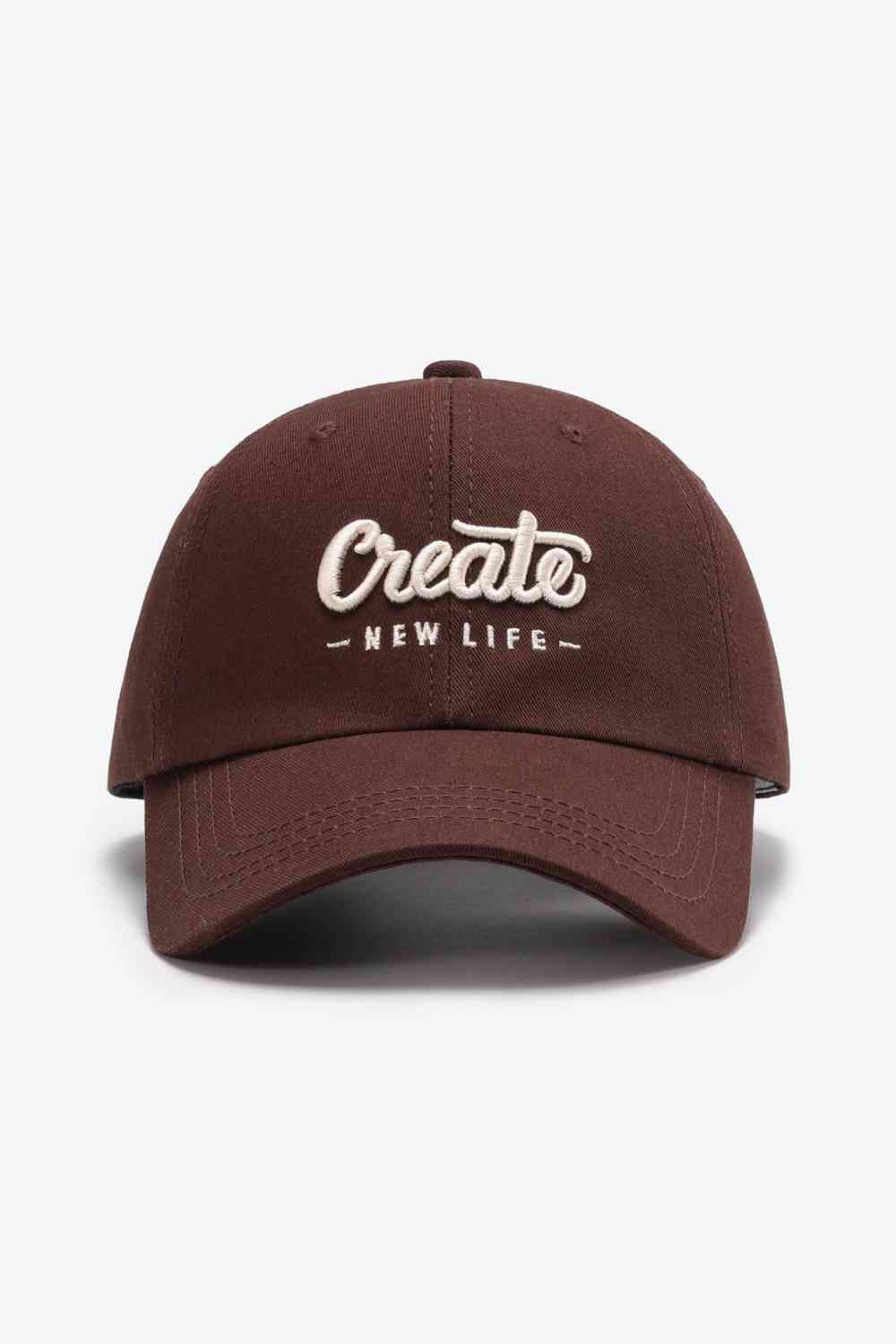 CREATE NEW LIFE Gorra de béisbol de algodón ajustable