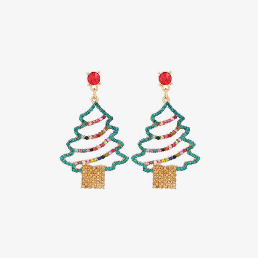 Strass-Legierungs-Weihnachtsbaum-Ohrringe