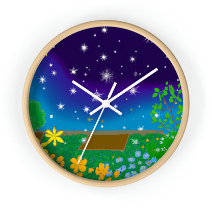 "Un jardín celestial de color" - El reloj de pared alienígena