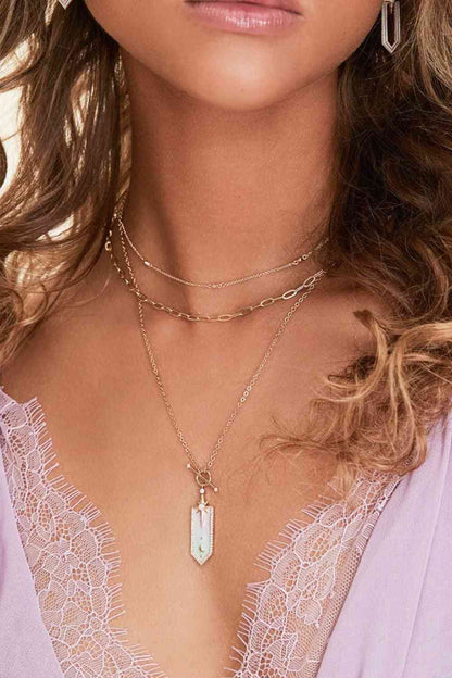 Collar de cobre con colgante degradado de estrella y luna