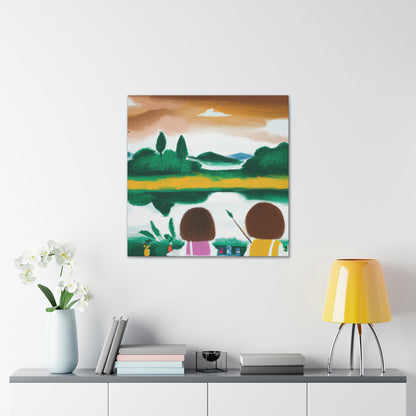 "Cherished Reflections: A Childhood Memento in Color" - Canvas