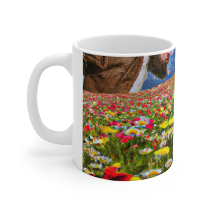 "A Blissful Tour of Floral Splendor" - Der Alien-Keramikbecher 11 oz