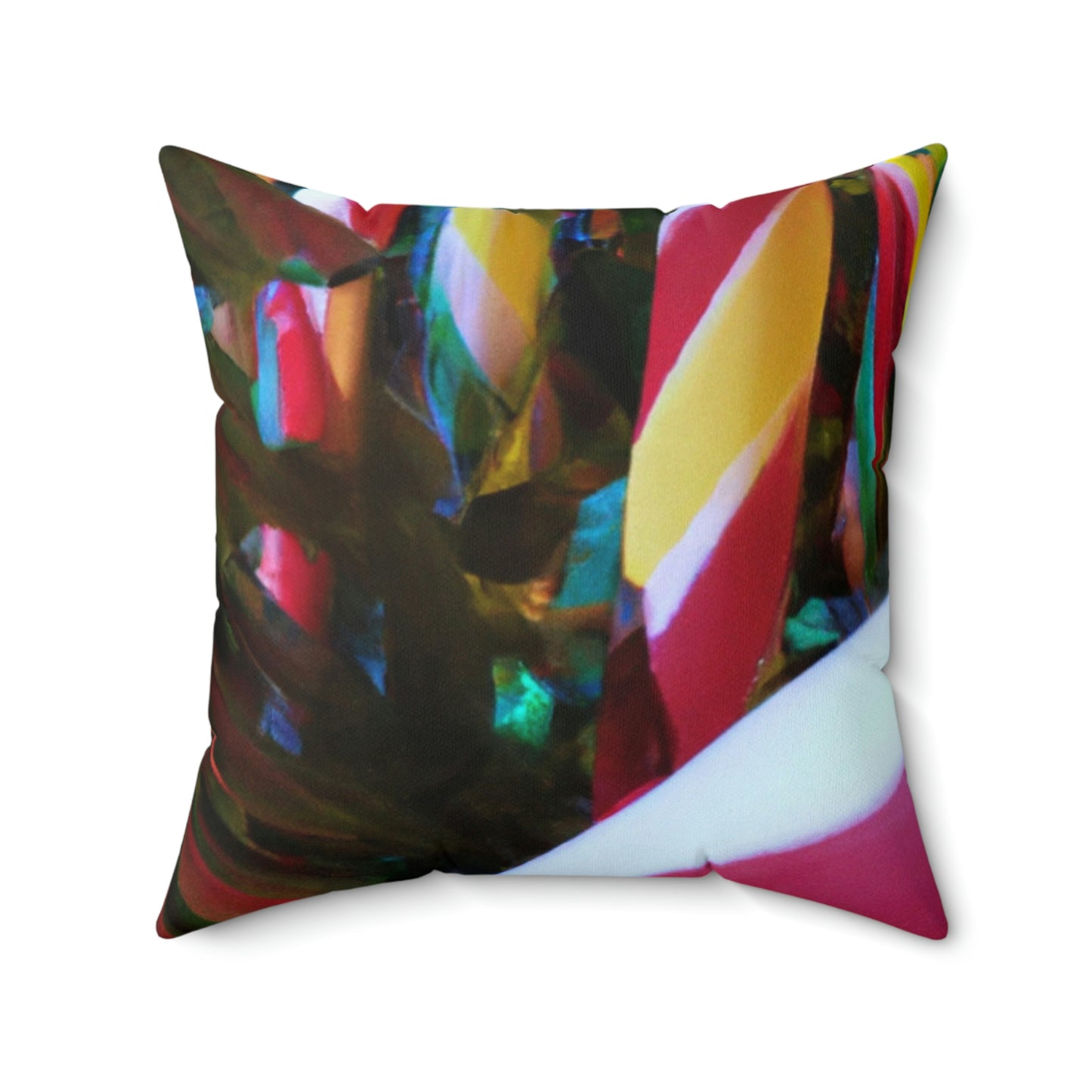 "Candy Cane Wonderland" - The Alien Square Pillow