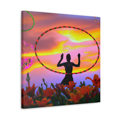 Hula Hoop Sunset Painter - Leinwand