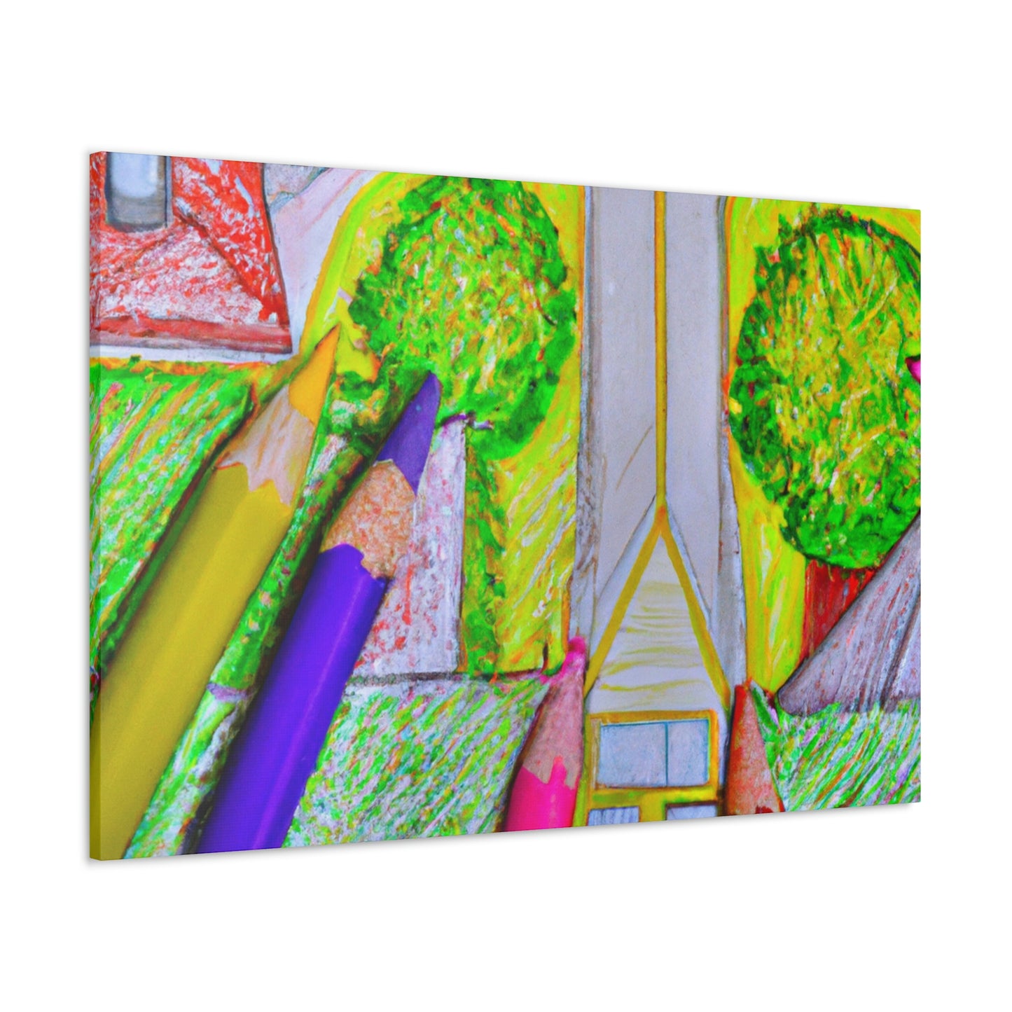 "A Neighborhood From Above: A Colored Pencil Creation" - The Alien Canva