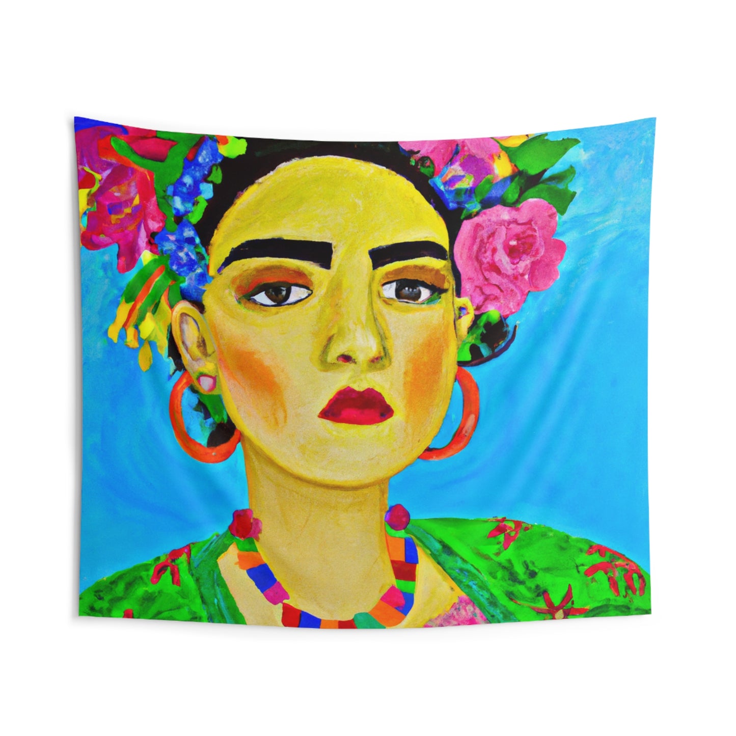 "Feroz y libre: un tributo a las mujeres mexicanas inspirado en Frida Kahlo" - The Alien Wall Tapestries