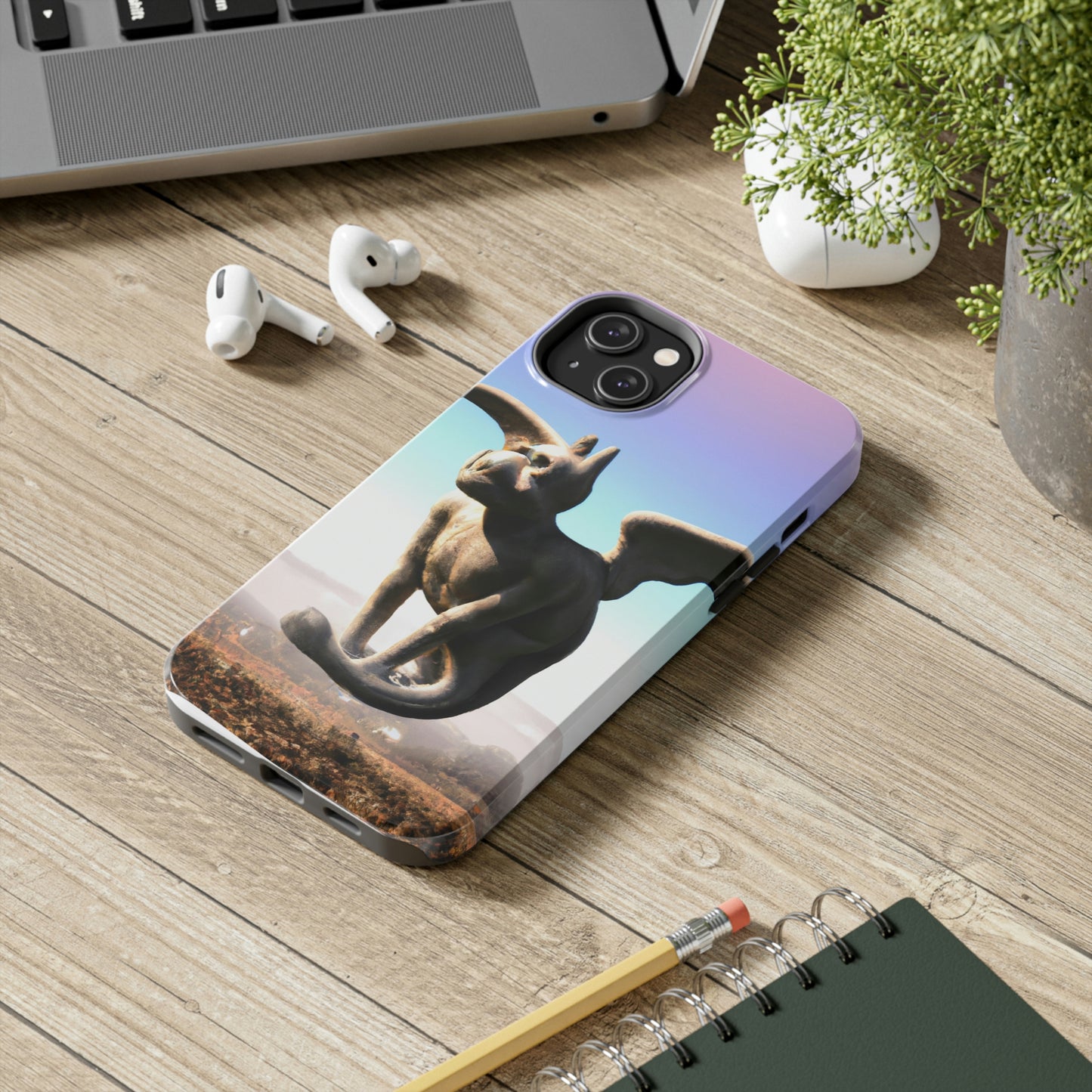 "Alone on the Hilltop: The Tale of a Solitary Gargoyle" - The Alien Tough Phone Cases