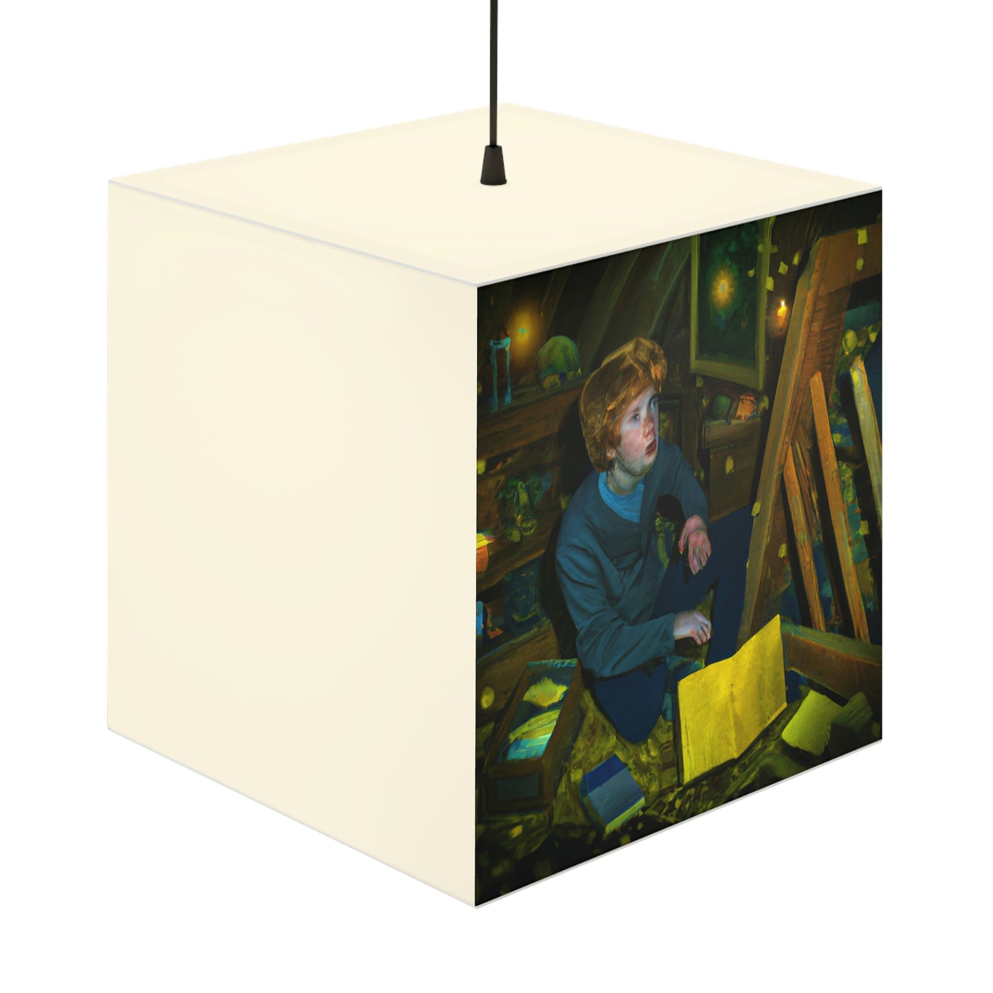 The Attic's Secrets: A Tale of Magic and Redemption - Die Alien Light Cube Lampe