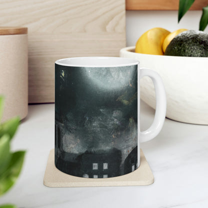 "Luminous Nocturne: A City Lit By Moonlight" - The Alien Ceramic Mug 11 oz