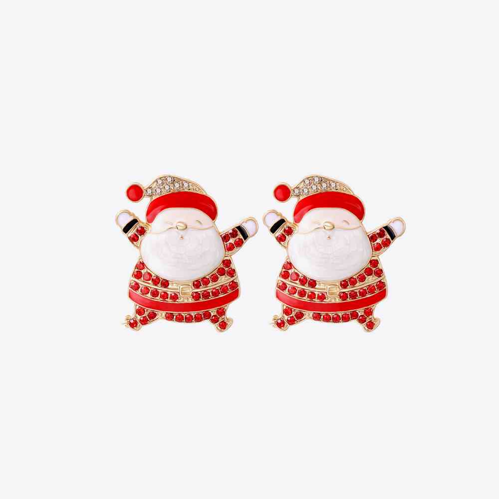 Weihnachtsmann-Ohrringe aus Strasslegierung