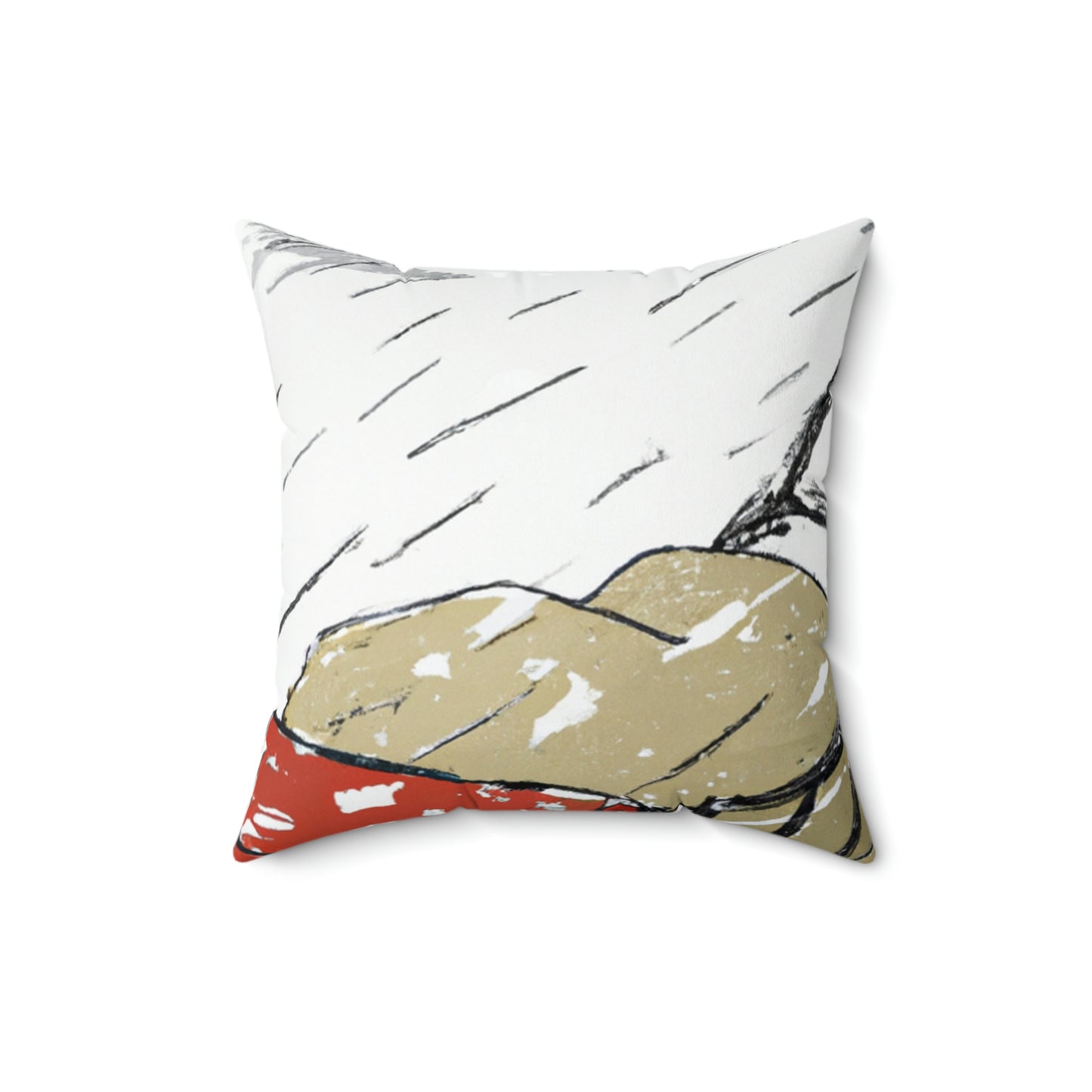 "Struggling Against the Snow" - The Alien Square Pillow