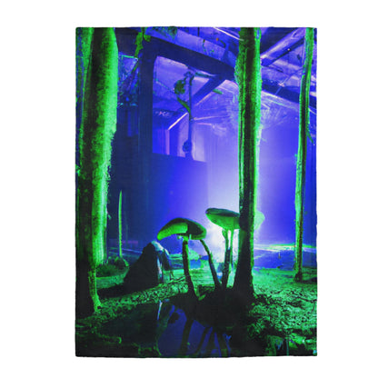 "The Ethereal Woods Beneath the Ruined Factory" - The Alien Velveteen Plush Blanket