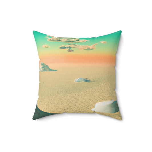 "A Strayed Astronaut: Alone on a Forlorn Planet" - The Alien Square Pillow