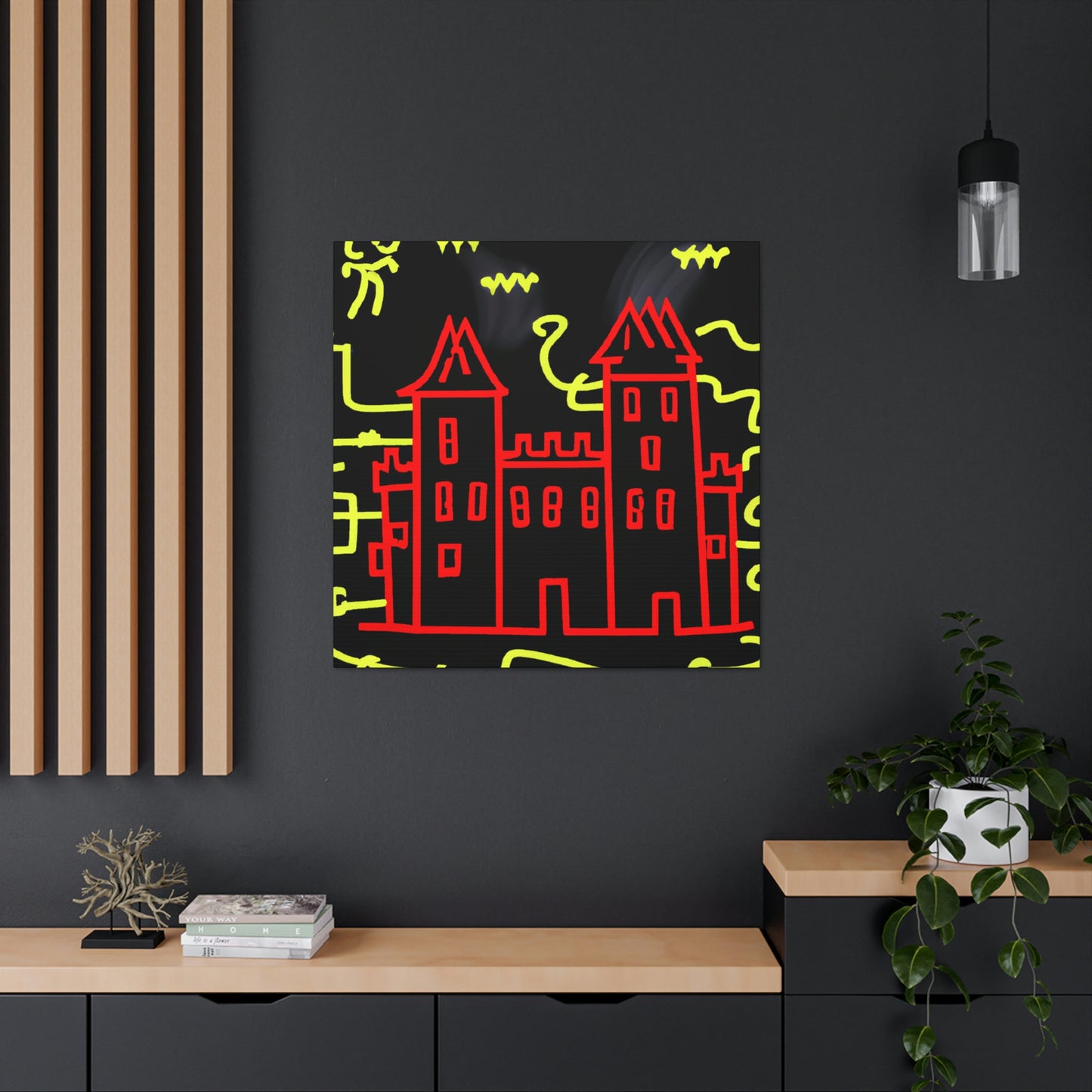 "A Haunted Shadow: The Dark Secrets of the Old Castle on a Gloomy Night" - The Alien Canva