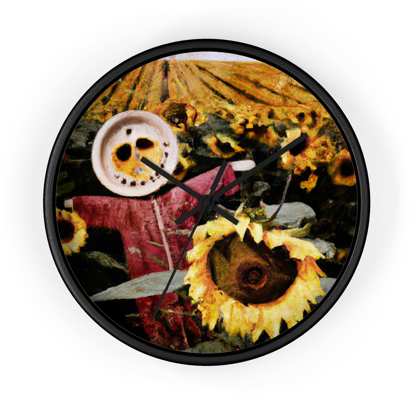 "Centinela solitaria del campo de girasoles" - El reloj de pared alienígena