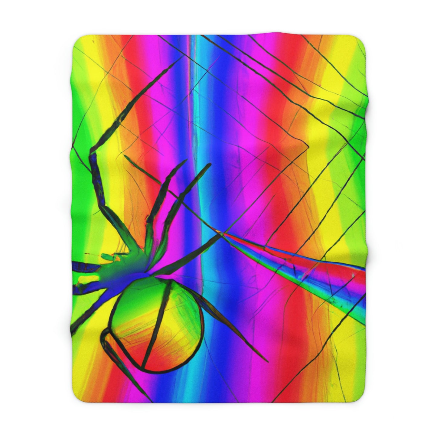 "A Spinnerette's Prismatic Web" - The Alien Sherpa Fleece Blanket