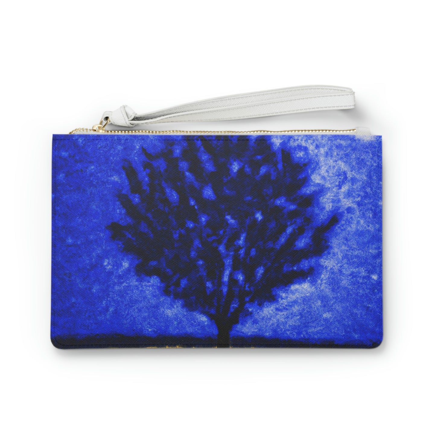 "Ein einsamer blauer Baum im Mondscheinfeld" - Die Alien Clutch Bag