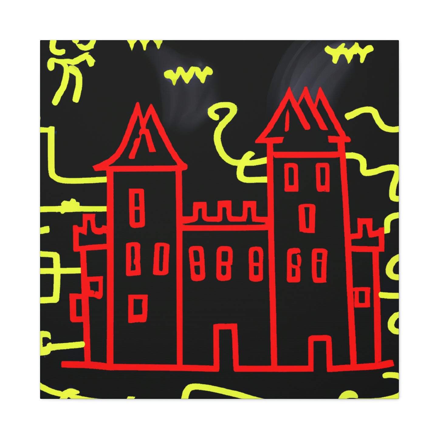 "A Haunted Shadow: The Dark Secrets of the Old Castle on a Gloomy Night" - The Alien Canva