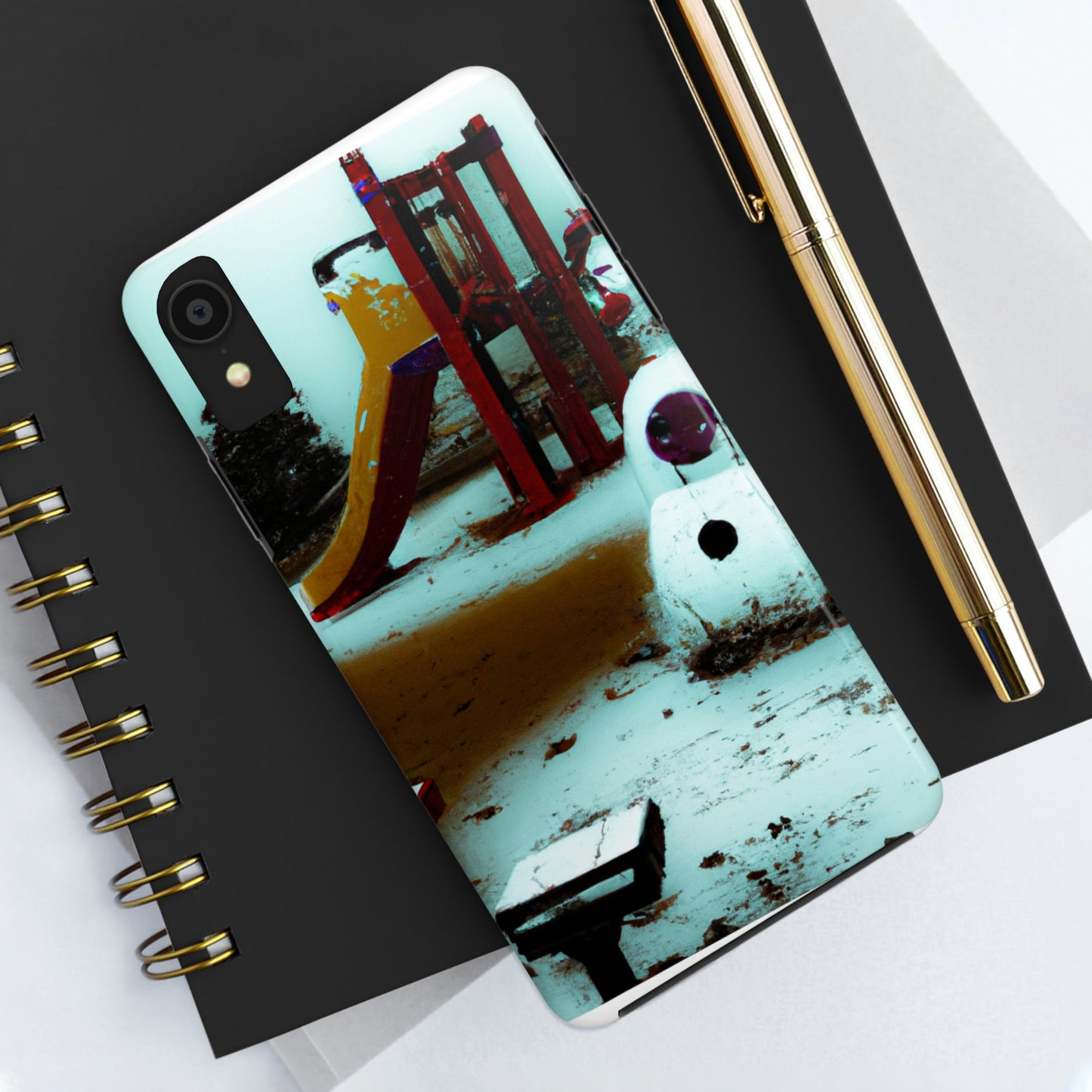 "Melancholy Snowman in a Silent Playground" - The Alien Tough Phone Cases