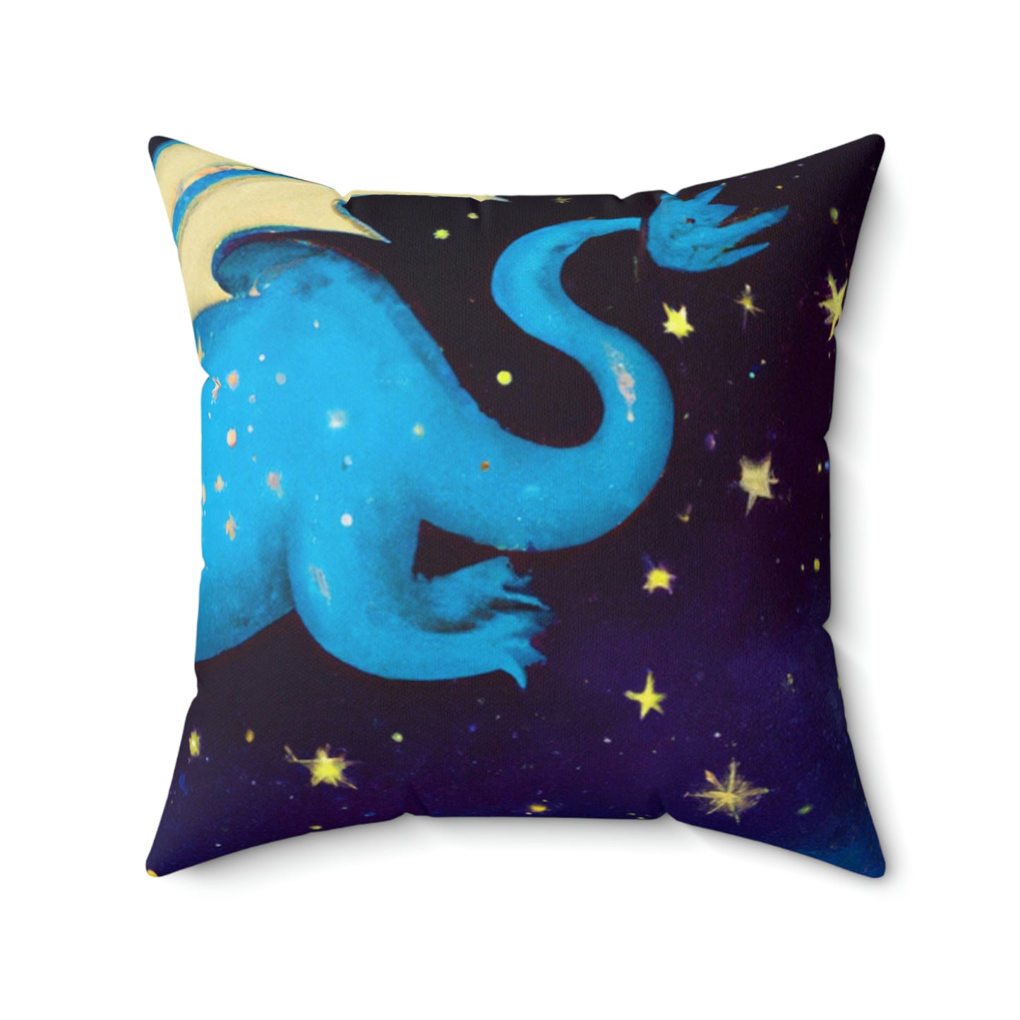 "Drifting Among the Stars: The Story of a Baby Dragon" - The Alien Square Pillow