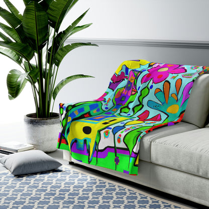 "A Mystical Garden of Rainbow Petals" - The Alien Velveteen Plush Blanket