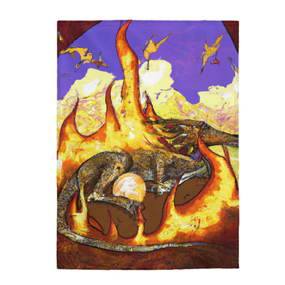 "A Slumbering Dragon in an Infernal Embrace" - The Alien Velveteen Plush Blanket